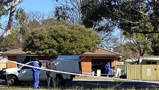 The scene of the fatal stabbing at Margaret Cres, Dubbo. Photo: Tijana Birdjan