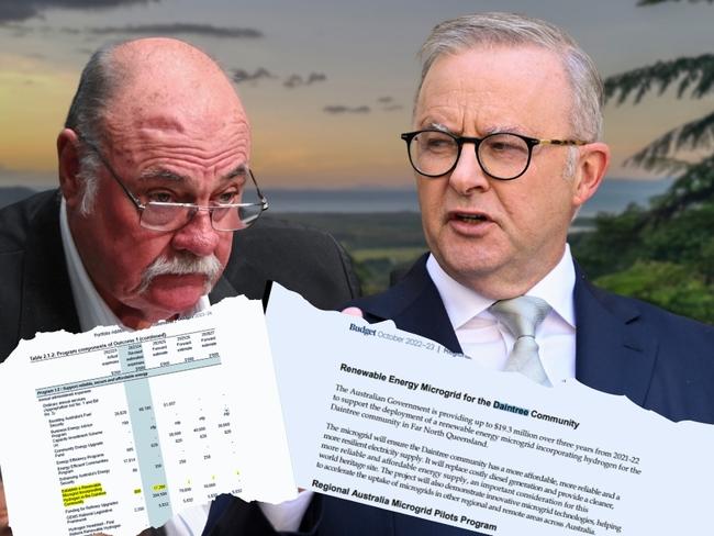 Leichhardt MP Warren Entsch was perplexed when Prime Minister Anthony Albanese said funding for the Daintree Microgrid never existed, despite departmental budgets showing line items for the project.