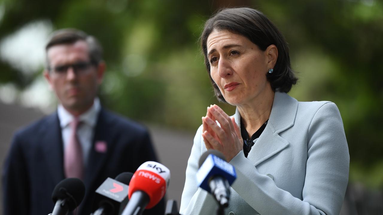 NSW Premier Gladys Berejiklian speaks to the media. Picture: Joel Carrett