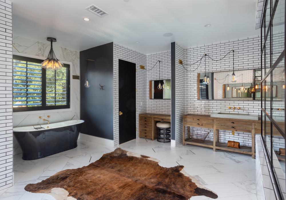 Bathrooms so big you need an animal rug. Picture: Cameron Carothers for Compass