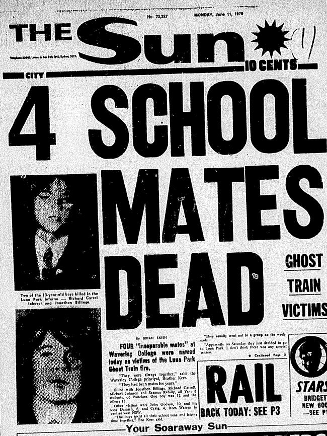 The fire also claimed four Waverley College students. Picture: News Corp Archives