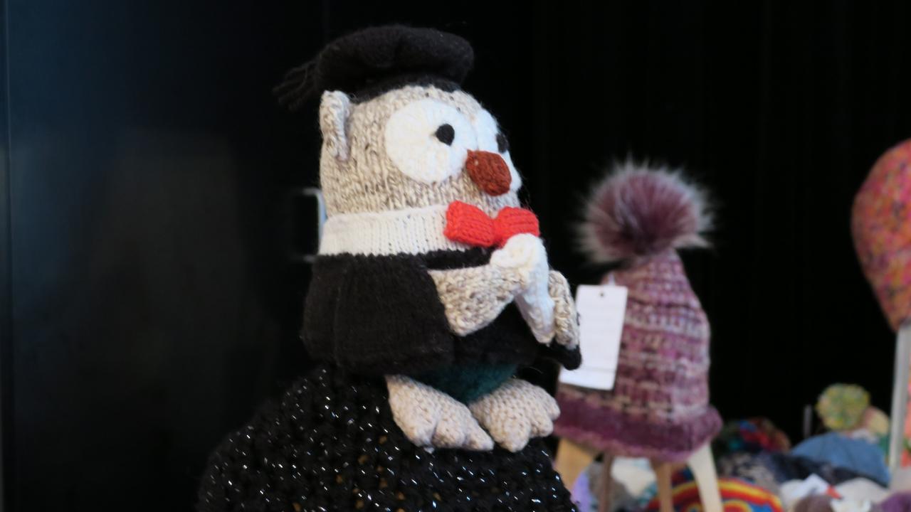 Dozens of volunteers are busy hanging thousands of beanies in preparation for the 28th Alice Springs Beanie Festival, running from Friday, June 21, to Monday, June 24, 2024. Picture: Gera Kazakov