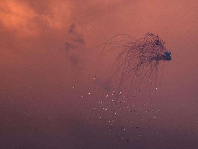 A cluster bomb sent by Israeli forces in Gaza City. Picture: Ali Jadallah/Anadolu Agency via Getty Images