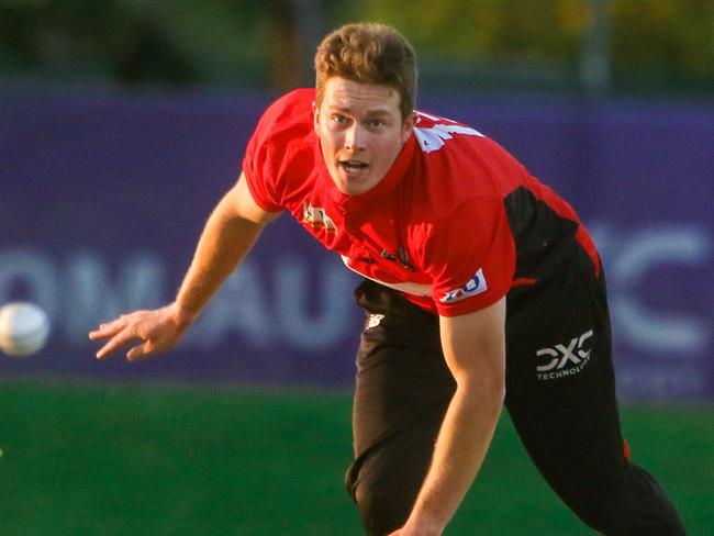 Hayden Kerr took three wickets for Desert Blaze against Northern Tide. Picture: Glenn Campbell