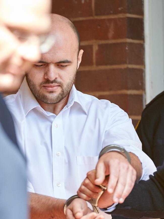 Vincent Stanford is taken from Griffith Court after his sentencing to Life imprisonment for the murder of Leeton High School teacher Stephanie Scott. Picture: Michael Frogley