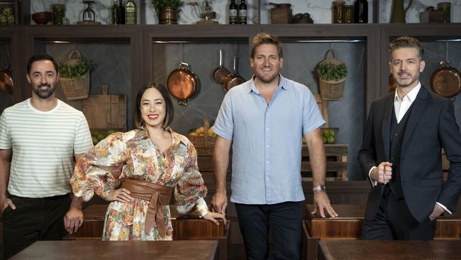 Curtis Stone with Andy Allen, Melissa Leong and Jock Zonfrillo appears in the 2022 series of MasterChef Australia. Picture: Channel 10