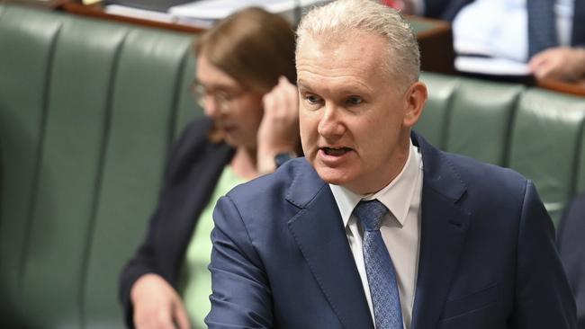 Employment and Workplace Relations Minister Tony Burke said the bill would get wages moving, and dismissed the push to delay a vote on the legislation. Picture: NCA NewsWire/Martin Ollman