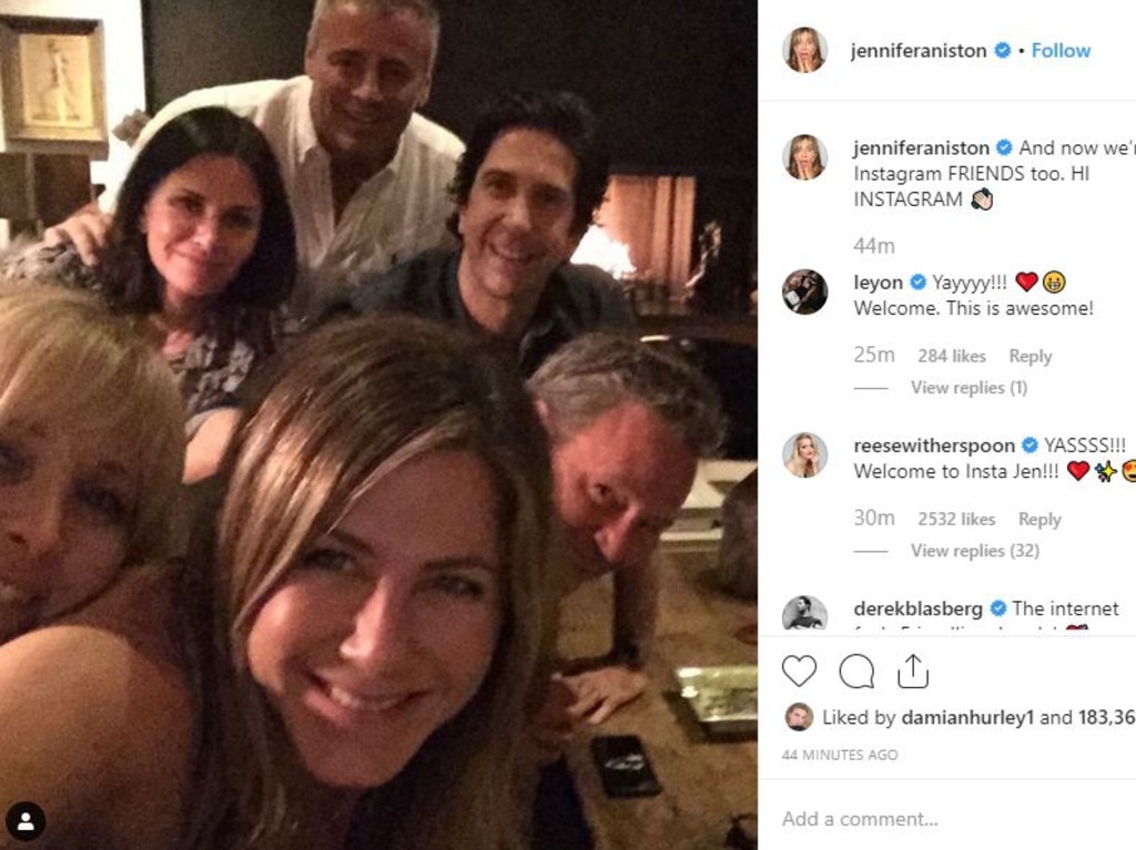 There for each other … the gang pile in on Instagram