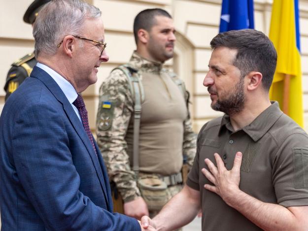 Australian Prime Minsiter Anthony Albanese meets with Ukraine President Zelensky. Posted July 4, 2022. Picture: X @AlboMP