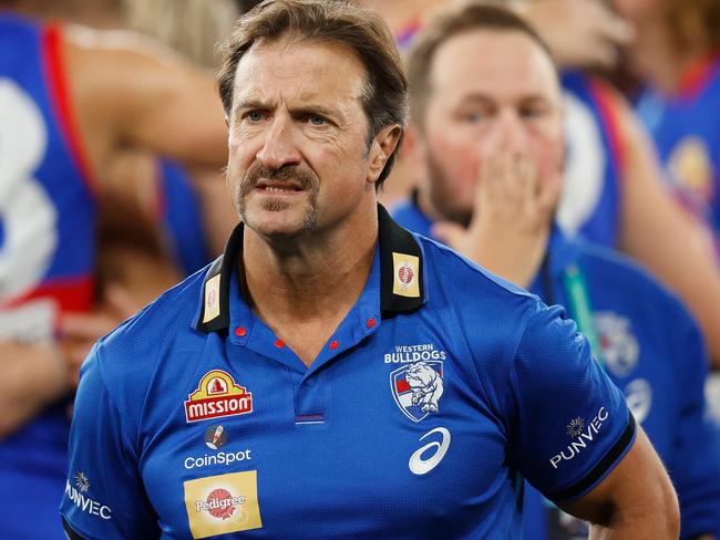 It was another rough night for Luke Beveridge and the Dogs. Picture: AFL Photos/Getty Images