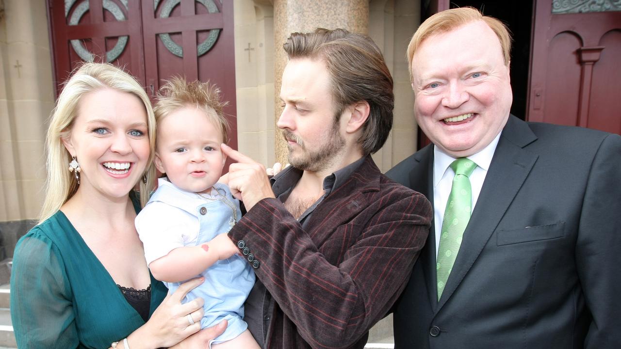 Lauren Newton with son Sam, Matthew Newton and Bert.