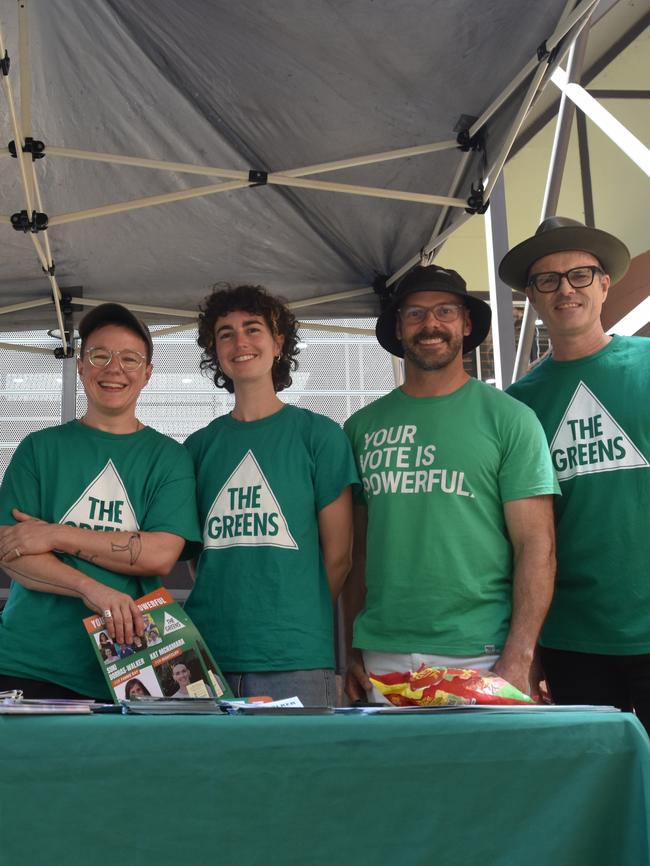 Greens volunteers at the Darwin Entertainment Centre on election day. Picture: Harry Brill