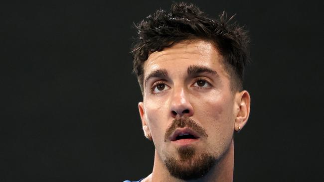 MELBOURNE, JANUARY 15, 2025: 2025 Australian Open Tennis, Day Four. Thanasi Kokkinakis (AUS) in action against Jack Draper (GBR) on John Cain Arena. Picture: Mark Stewart