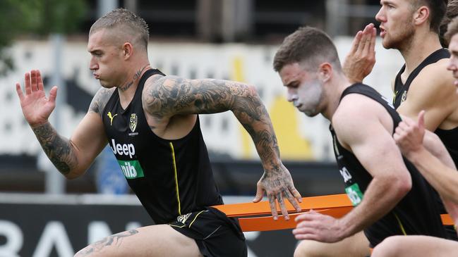 Dustin Martin couldn’t wait to hit the training track for pre-season. Picture: Michael Klein