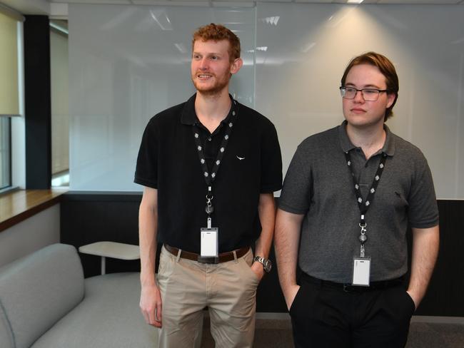 Academy students Connor Whiteside and Daniel McMahon. Picture: Evan Morgan