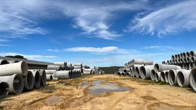 A DA has been lodged to allow a property at 315 Greta Rd, Kulnura, to continue to store hundreds of cement pipes and culverts. However the plans have received dozens of objections. Picture: Central Coast Council