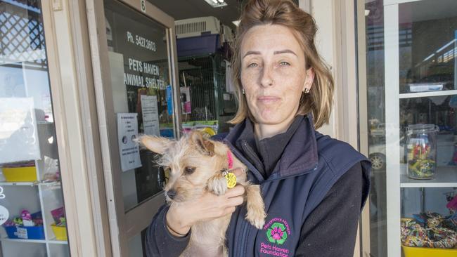 Staff member Hayley at Pets Haven Woodend. Picture: Rob Leeson.