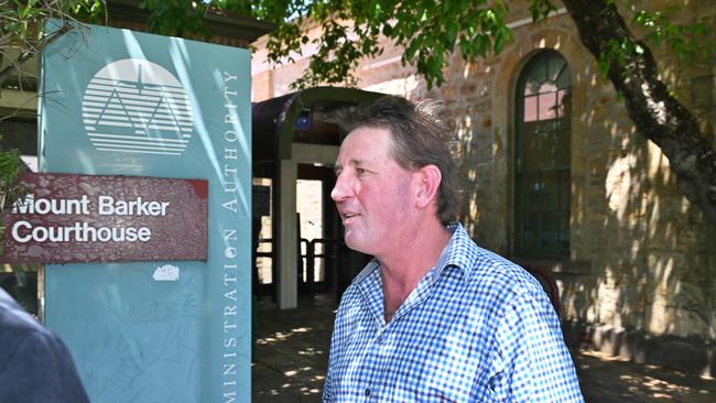 Horse trainer Anthony Thomas leaves Mt Barker Courthouse where he is facing animal cruelty charges. Picture: Brenton Edwards