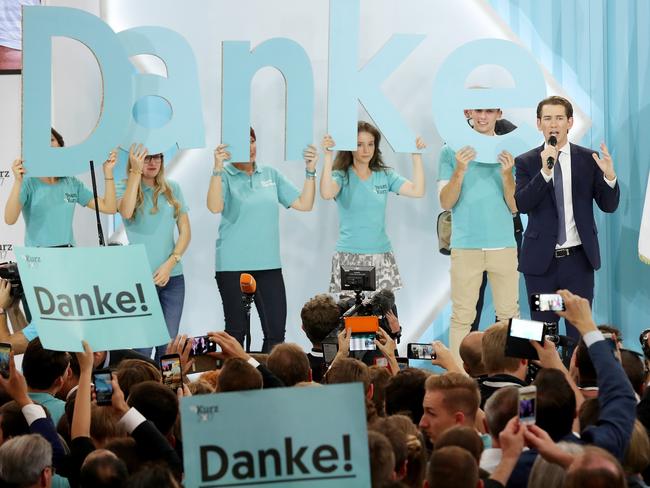 Kurz’s Austrian People's Party (OeVP) won 31.4% of the vote in the Austrian parliamentary elections. Picture: Sean Gallup