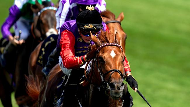 Desert Hero, ridden by Tom Marquand, on their way to winning the King George V Stakes on day three of Royal Ascot at Ascot Racecourse, Thursday June 22, 2023. Picture: John Walton/PA Images via Getty Images