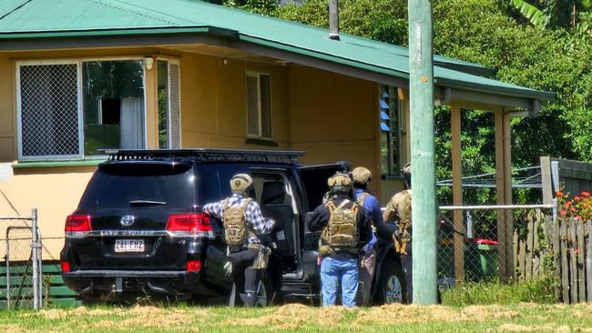 Heavily-armed police surround a home in Harlaxton suburb of Toowoomba. January 5, 2025.