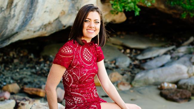 Singer Amber Lawrence pictured at La Perouse ahead of her new album release. Picture: Jonathan Ng