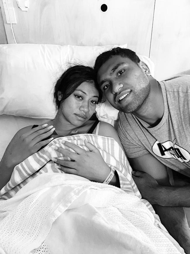 Tevita Pangai Jr and Anna Inoke have farewelled their daughter Georgia Lose Galilee Pangai, after suffering a miscarriage. Picture: Instagram