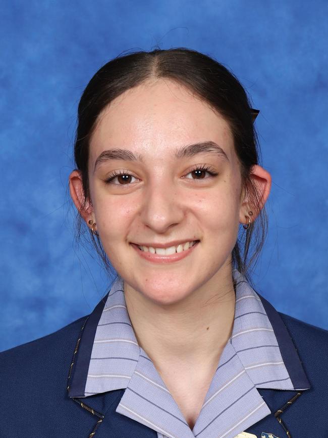 Mary MacKillop College captain for 2025 Chiara Del Tedesco. Picture: Supplied