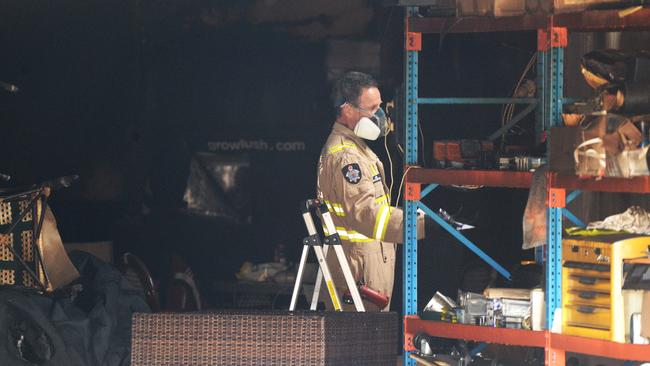 The fire was quickly brought under control but a subsequent search of the property uncovered around 100 cannabis plants. Picture: Andrew Henshaw