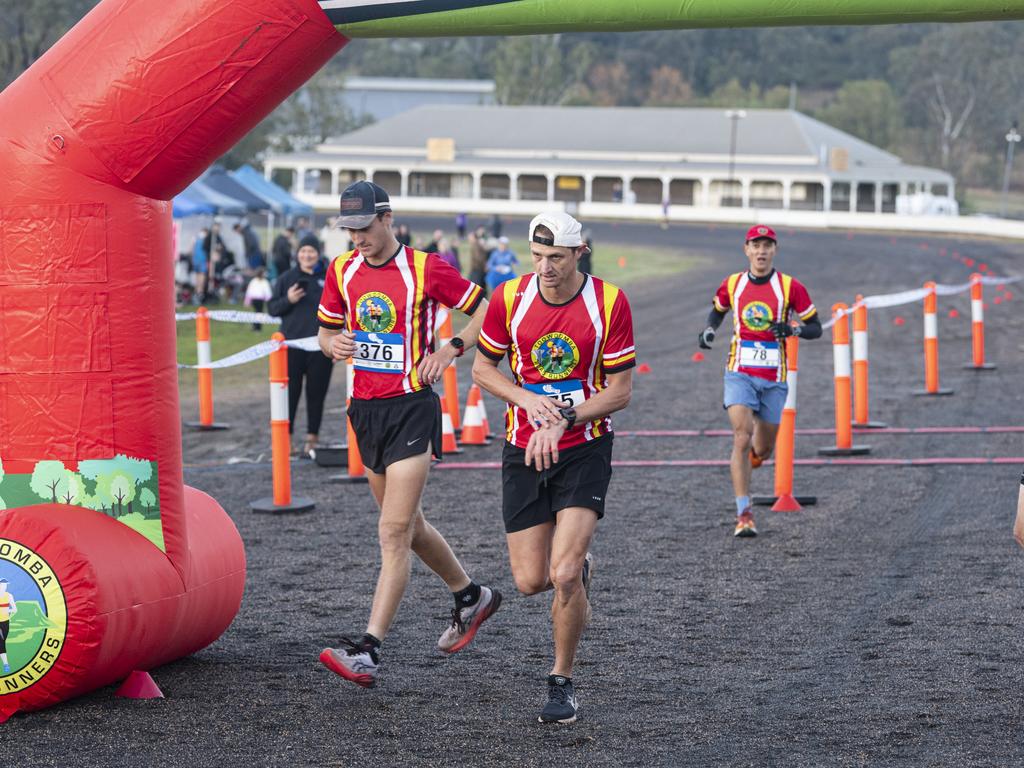 Leading Toowoomba Road Runner teams hand over in the 40 for Fortey at Toowoomba Showgrounds, Sunday, June 2, 2024. Picture: Kevin Farmer
