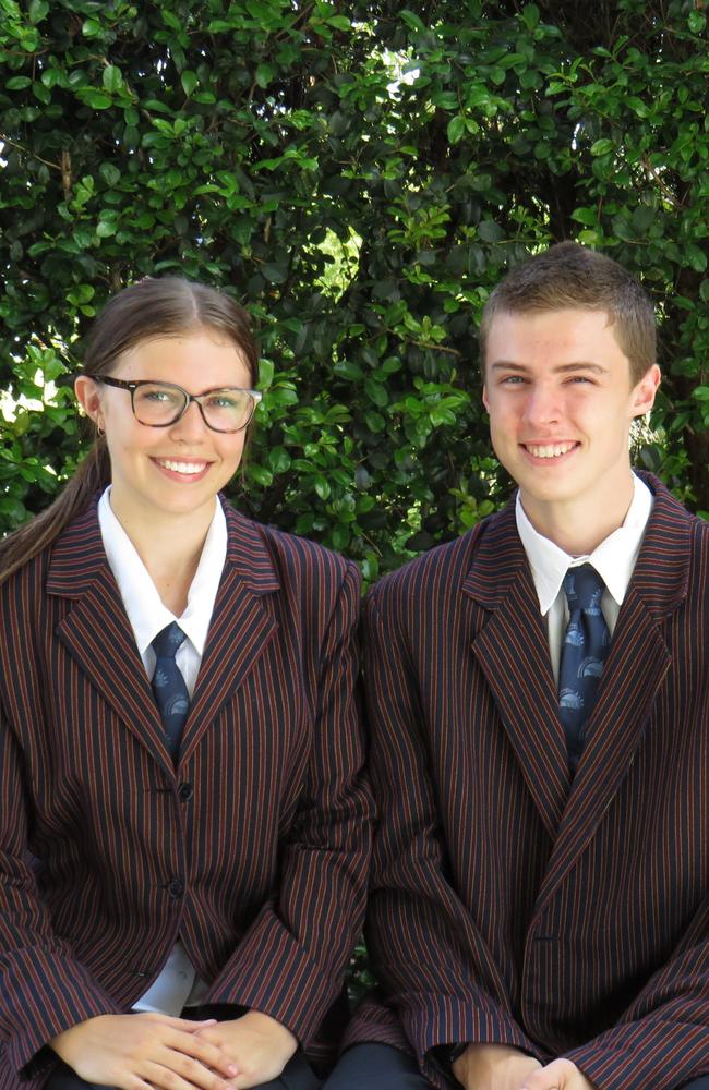 Emmaus College school captains Jaylah Millard and Daniel Ryan. Picture: Contributed