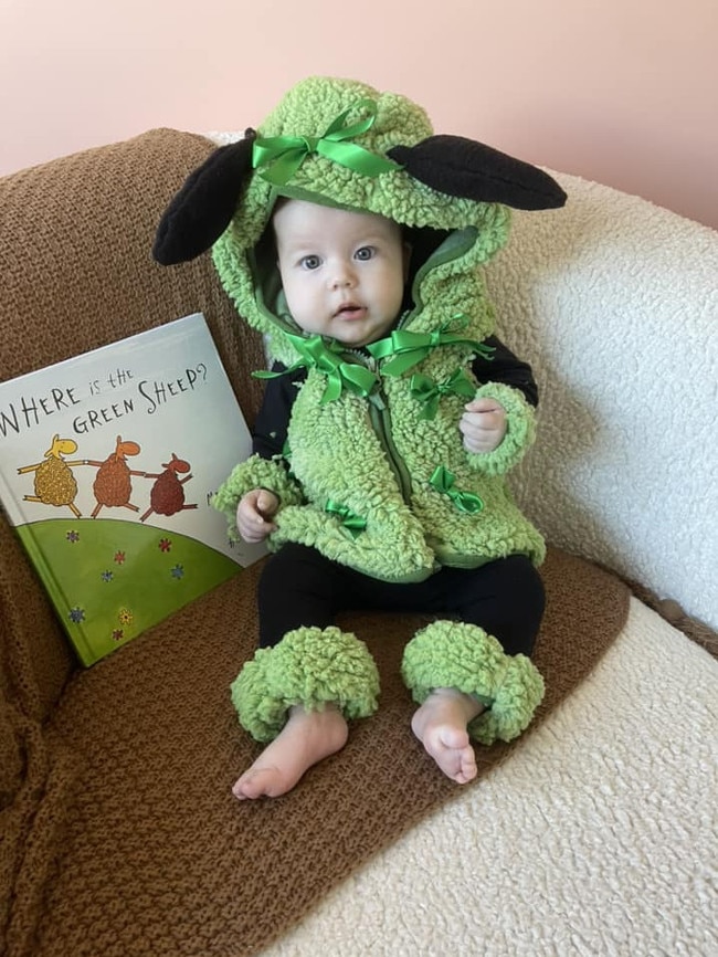 Mimi dressed up as the Green Sheep as part of 2023's Book Week celebrations across the Mackay Isaac Whitsunday region. Picture: Contributed