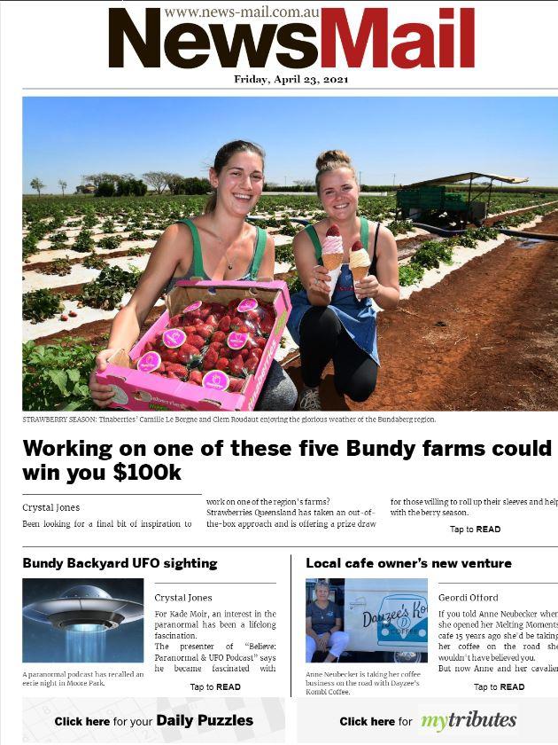 The digital edition of the NewsMail will get a more newspaper-like 'flipbook' experience, taking you through the top local stories, as well as Queensland and national stories, feature pages, puzzles, the TV page and shares. You can also find The Courier Mail digital edition top left of the blue navigation bar on the top of this page. Two for the price of one!