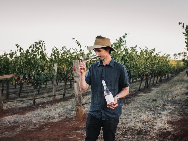 Winemaker Gerard Kennedy at his family’s vineyard in Victoria’s Heathcote wine region. Photo: Madeleine Blanche