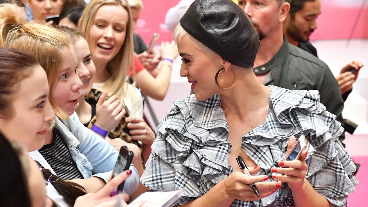 Katy Perry photographed at Westfield Marion, Adelaide on Sunday the 29th of July 2018.  (AAP/ Keryn Stevens)