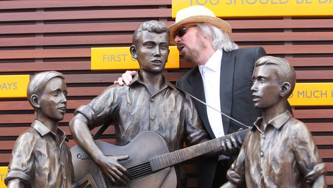 Barry Gibb in Redcliffe for the unveiling of the Bee Gee's Statue and Bee Gee's Way. Picture: Peter Wallis