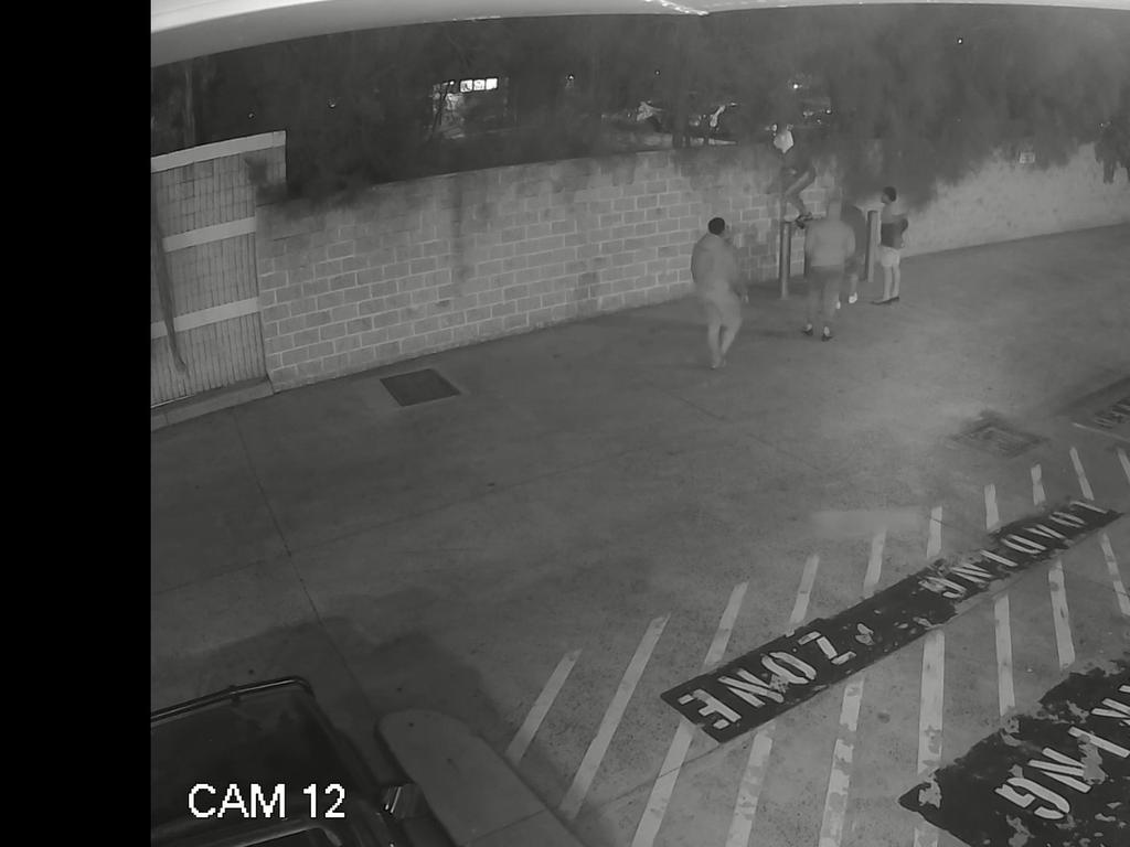 CCTV footage showing Manase Fainu jumping a fence into a Mormon church dance shortly before a wild brawl. Picture: Supplied