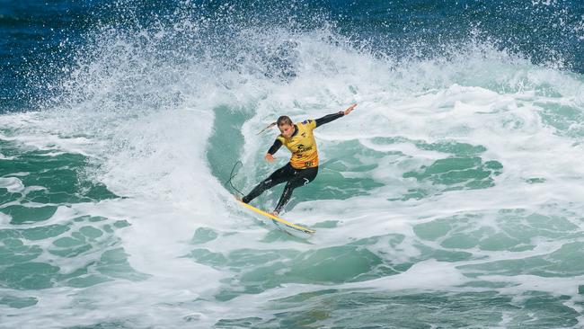 Molly Picklum lost to American Sawyer Lindblad. Picture: Aaron Hughes/World Surf League