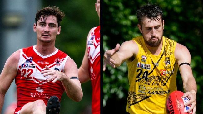 Scott Carlin for Waratah and Liam McCarthy for the Nightcliff Tigers in the 2024-25 NTFL season.