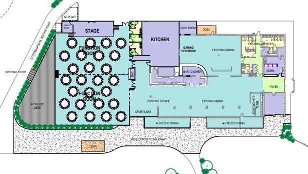 A floor plan of one of the proposed options for The Clubhouse. Photo: Bloc Design.