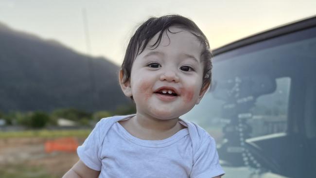 One-year-old Lester Vaele was born at Cairns Hospital while Cyclone Jasper was making landfall in the Far North on December 13, 2023. Photo: Caleb Vaele.