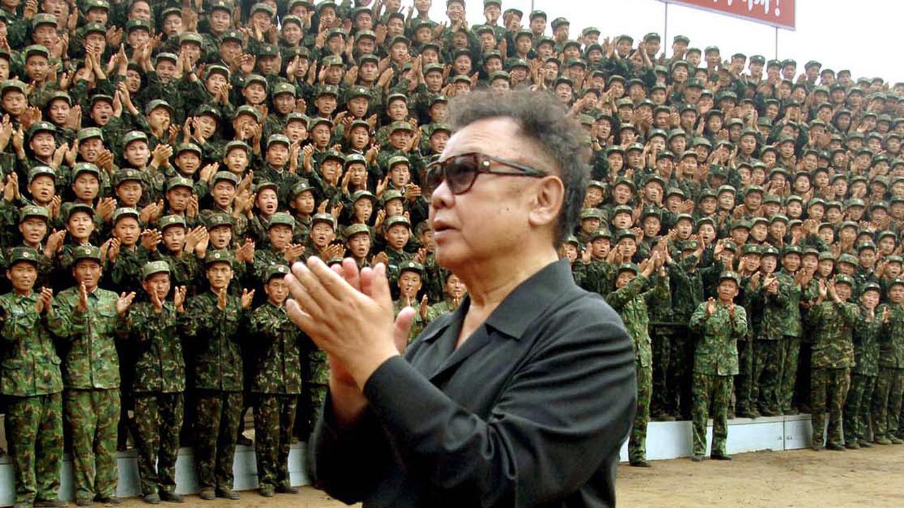 Former North Korean leader Kim Jong Il inspecting the Korean People's Army Unit in 2007, four years before his death. Picture: KCNA via KNS / AFP.