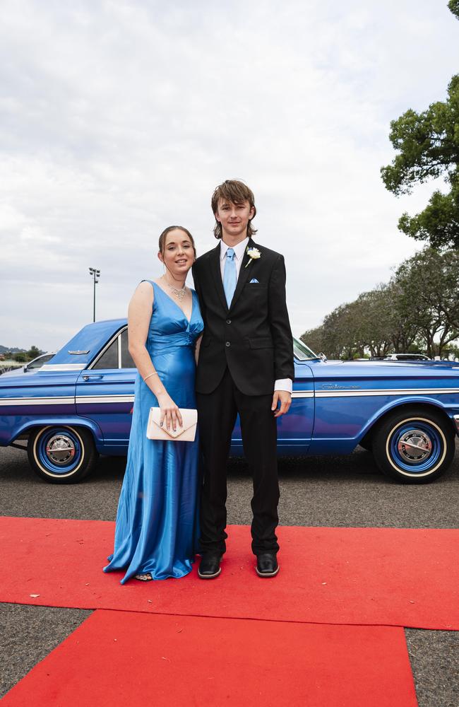 Graduate Joe Borello is partnered by Chloe Palmblad at The Industry School formal at Clifford Park Racecourse, Tuesday, November 12, 2024. Picture: Kevin Farmer