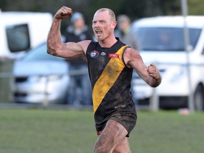 Chaz Sargeant celebrates a goal. Picture: Chris Eastman/AAP