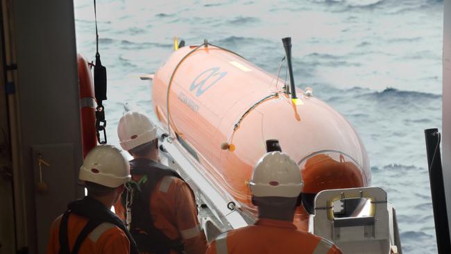 An autonomous underwater vehicle released by Ocean Infinity’s Seabed Constructor. Picture: Supplied