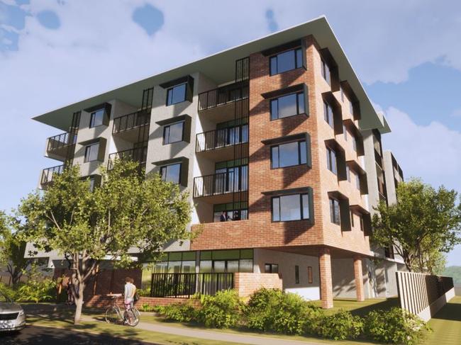 An artist's impression of the accessibility accommodation development from Blackall St.