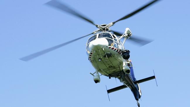 A police helicopter tracked the car as it sped through Melbourne’s north.