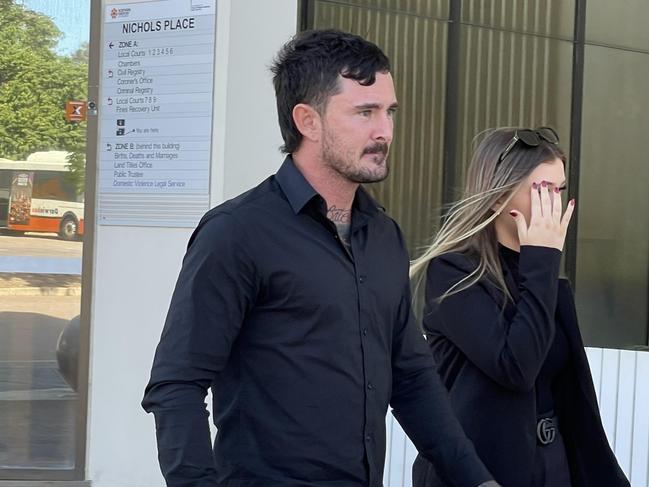 Simon Bates leaves the Darwin Local Court after receiving a suspended sentence.