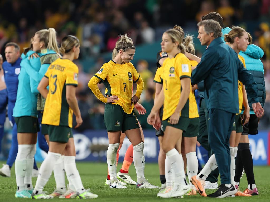 The dream run is over for the Matildas, who will now play for third place against Sweden. Picture: Brendon Thorne/Getty Images