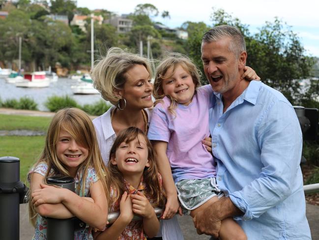 Katherine Deves with her partner David and their three daughters. Picture: Katherine Deves – Liberal Candidate for Warringah/Facebook